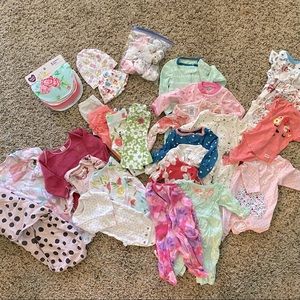 36 Item Lot of Newborn Baby Girl Clothes